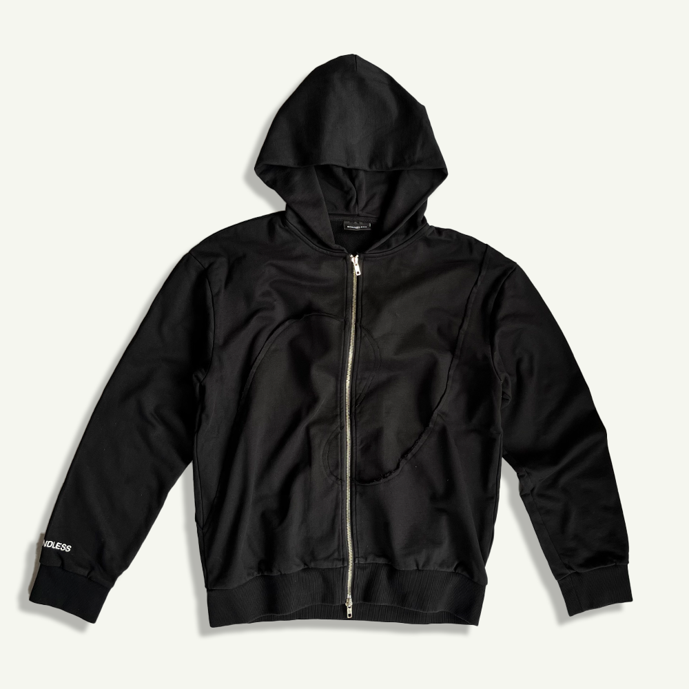 Zip Up Black Hoodie