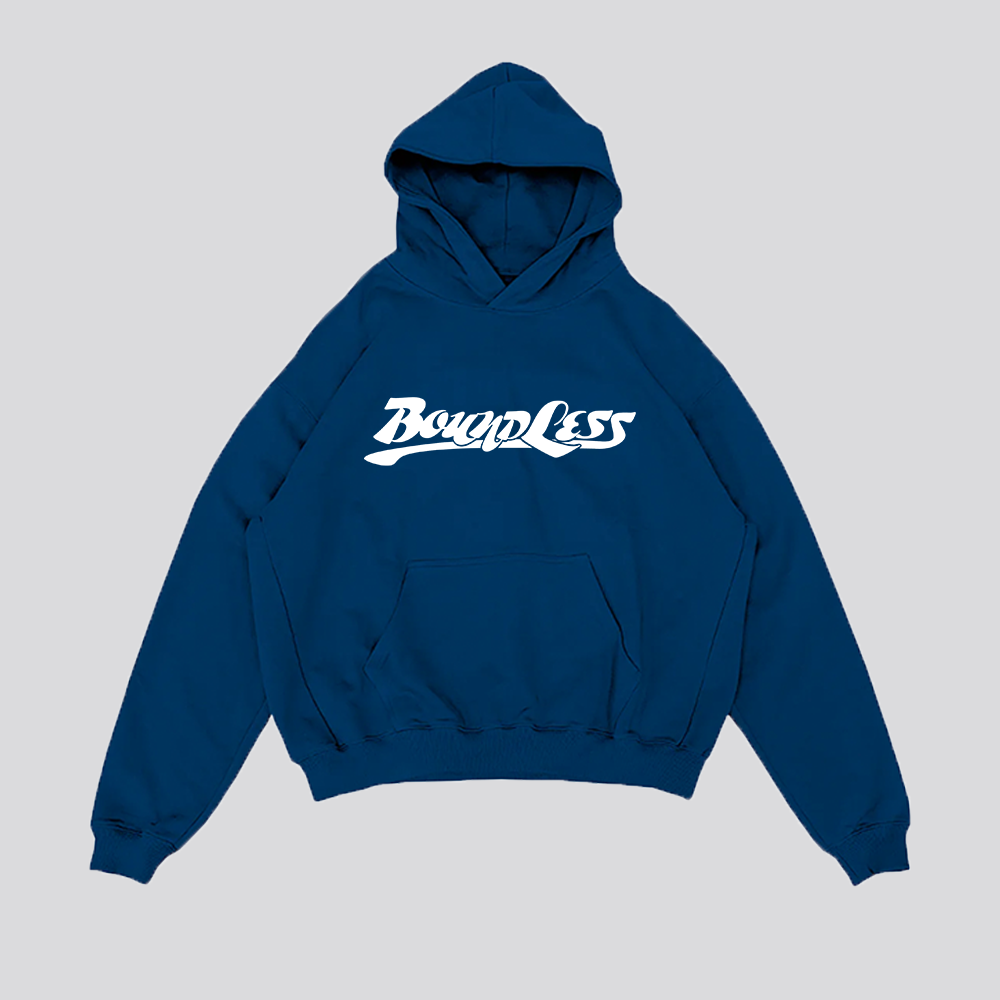 Oversize Retro Logo Hoodie | Blue